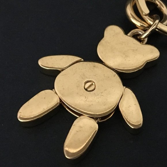 PRADA Bear Motif Gold Tone Key Ring Charm - Picture 2 of 4
